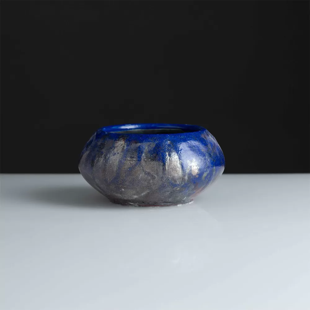 EMBER LAPIS FACETED BOWL CVR