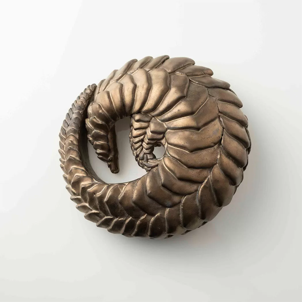 SLEEPING PANGOLIN BRONZE SCULPTURE 3