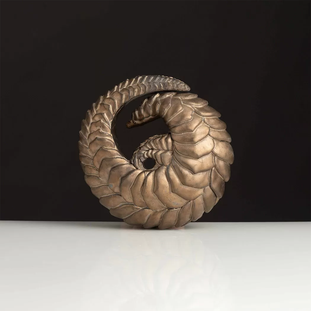 SLEEPING PANGOLIN BRONZE SCULPTURE CVR